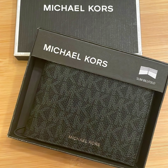Brand New Michael Kors Black Jet Set Slim Billfold Men’s Wallet - Picture 2 of 13